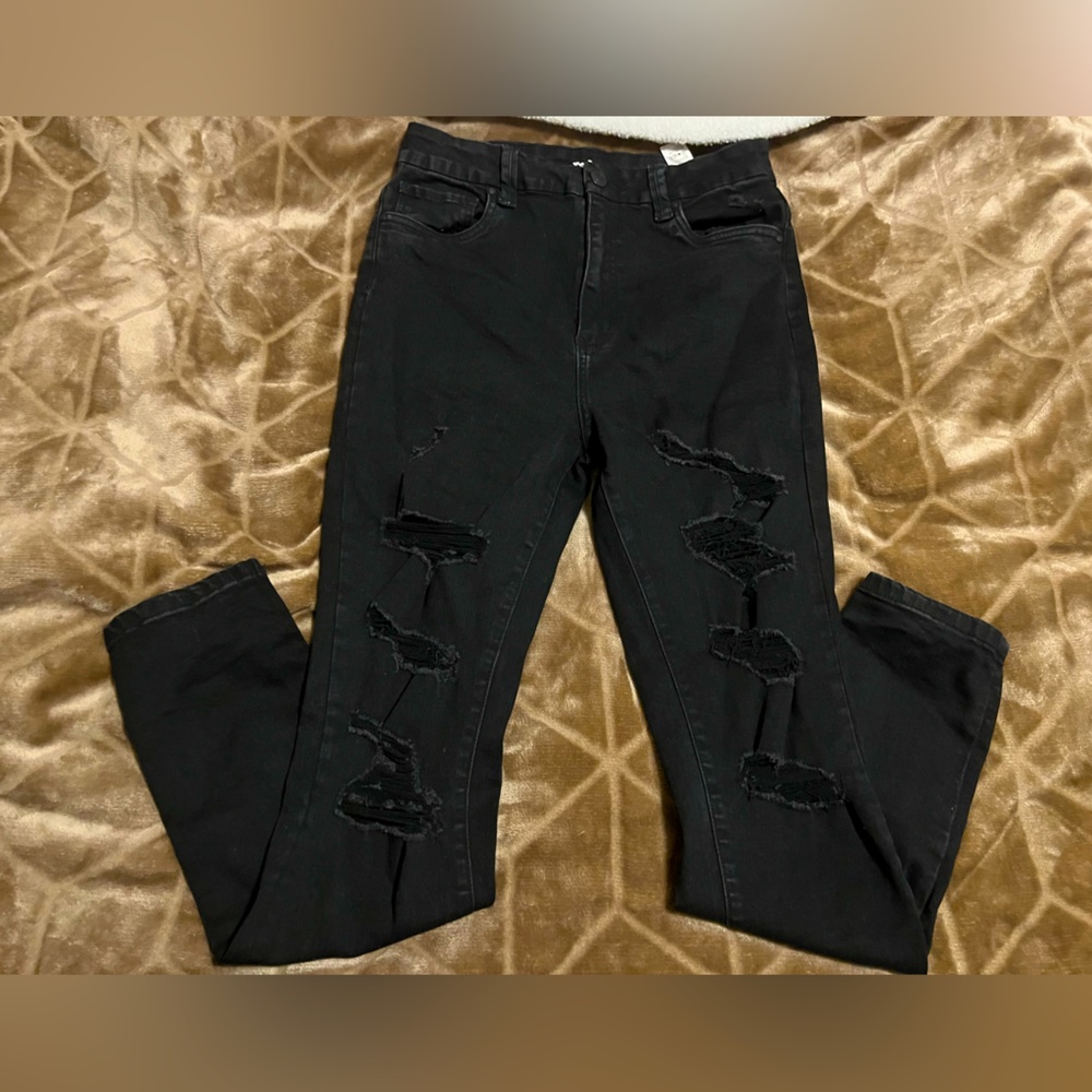 Urban Planet- Black Distressed Jeans